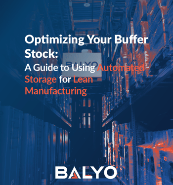 Guide BALYO sur le stockage automatisé pour le lean manufacturing, avec badge "En vignette".