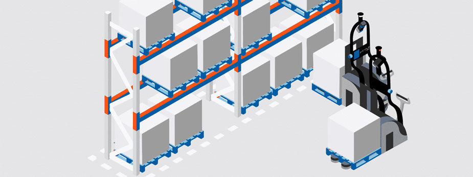 ロボットによる自動パレット保管(AGV-AMR)｜BALYO